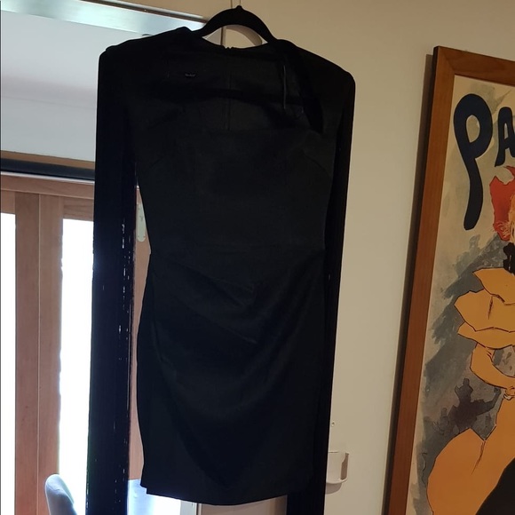 ALEX RUCHED FRINGE OVERLAY MINI DRESS Size Medium - Picture 5 of 12